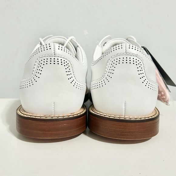 G/Fore Gallivanter Men’s Size 9.5 Perforated Brogue Snow Pink Brown Golf Shoes - Picture 5 of 8